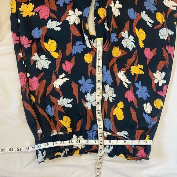 Just Floral Print Palazzo Pants Woman’s Sz L Loose Wide Leg Garden girl - Picture 2 of 10
